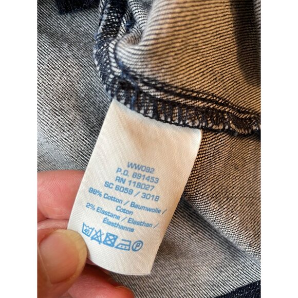 Boden Dark Denim Short Sleeve Dress - Size 8R Dark Academia - Picture 7 of 11